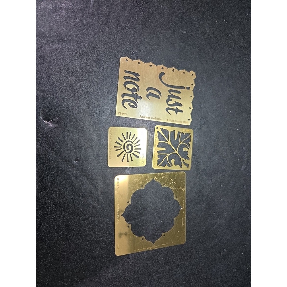 American Traditional Brass Stencils Set, Paula Hallinan Design, Craft Set of 4